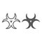 Biological threat line and glyph icon, alert and symbol, biohazard sign, vector graphics, a linear pattern on a white