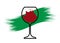 Biological wine concept, Organic Red Wine Glass Icon, biodynamic cultivation, Wineglass logo, Glassware Icon Vector isolated