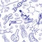 Biology drawings - seamless pattern background