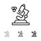 Biology, Microscope, Science Bold and thin black line icon set