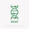 Biology thin line icon, DNA structure
