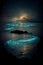 Bioluminescence. Bio luminescent ocean. ai generated.  Bioluminescent plankton in the sea