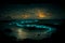 Bioluminescence. Bio luminescent ocean. ai generated.  Bioluminescent plankton in the sea