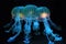 bioluminescent jellyfish illuminating ocean depths