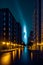 Bioluminescent lights, Futuristic City With Billboards Road, Hyper Realistic, Fantasy AI Generative Illustration