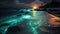 Bioluminescent Night: Illuminating Waves on the Beach