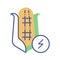 Biomass line color icon. Eco energy and biofuel. Alternative energy vector pictogram. Eco friendly. Green technology symbol.