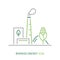 Biomass power station icon. Editable vector illustration