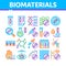 Biomaterials Collection Elements Vector Icons Set