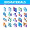 Biomaterials Isometric Icons Set Vector