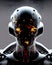 biomechanical cyborg, robot portrait, future technologies