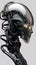 Biomechanical humanoid portrait. Beautiful illustration picture. Generative AI