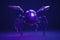 Biomechanical robot on a purple background