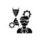 Biomedical engineer black glyph icon