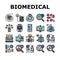 biomedical medical science icons set vector
