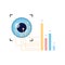 Biometric analyze of iris eye show graph information