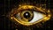 Biometric Authentication Eye Scanning Big Data Cybersecurity Conceptual Yellow Black. Generative AI