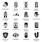 Biometric Authentication Icons Black