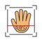 Biometric hand scanning color icon