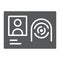 Biometric id card glyph icon, technology and identity, fingerprint sign, vector graphics, a solid pattern on a white