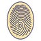 Biometric identification, dactylogram Vector Icon which can easily modify or edit