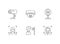 Biometric identification pixel perfect linear icons set