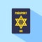 Biometric passport of Israel icon. vector