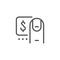Biometric payment line outline icon