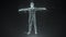 Biometric scan of human body with data and Infographics