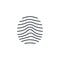 Biometric thumbprint, finger scan, id secure thin line icon. Linear vector symbol