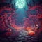 Biomimicry-inspired Ocean Landscape: 2d Game Art With Eroded Interiors