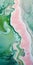 Biomorphic Abstraction: Ocean And Sea Land Art With Green And Pink Ridges
