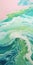 Biomorphic Abstraction: Ocean And Sea Street Art With Green And Pink Ridges