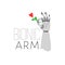Bionic arm holding flower