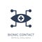 Bionic contact lens icon. Trendy flat vector Bionic contact lens