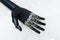 Bionic hand. Prosthetics limbs of high strength carbon. View from above. Close-up