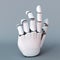 Bionic hand, robot arm 3d rendering