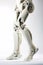Bionic high-tech leg prosthesis on a white background.