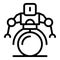 Bionic robot icon, outline style