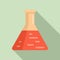 Biophysics flask icon, flat style