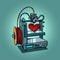 Bioprinter prints love heart 3D printer manufacturing