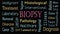 Biopsy concept word cloud on black background