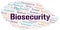 Biosecurity word cloud on white background