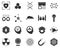 Biotechnology, atom. Bioengineering glyph icons set. Biotechnology for health, researching, materials creating. Molecular biology