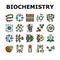 biotechnology chemistry science icons set vector