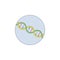 Biotechnology, DNA in badge icon. Element of biotechnology color icon