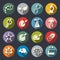 Biotechnology science theme circle flat icons