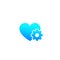 Biotechnology vector icon with heart and gear