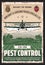 Biplane crop duster, pesticides and pest control