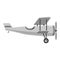 Biplane icon, gray monochrome style